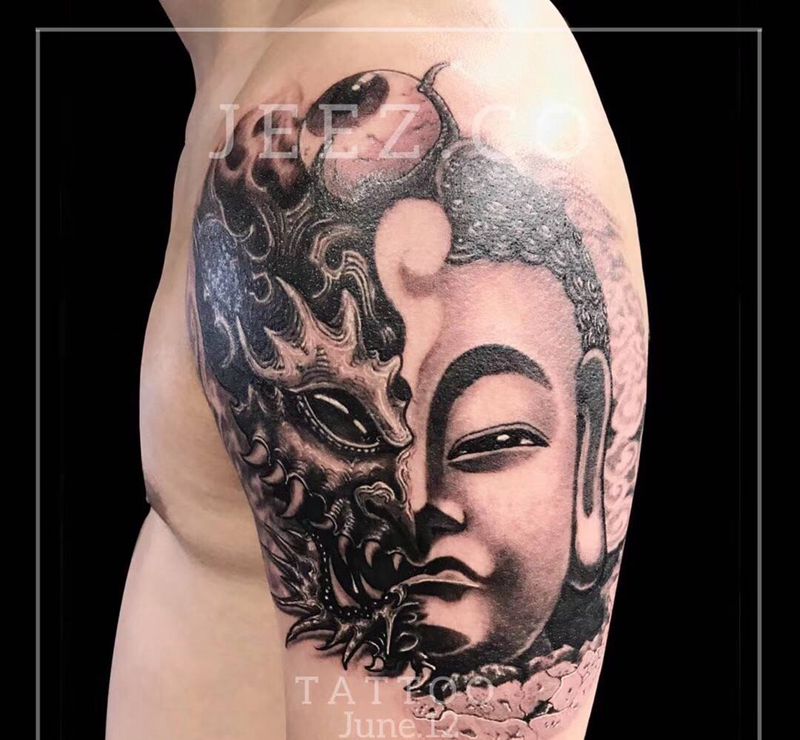 一念之间纹身图片_新传统纹身图案