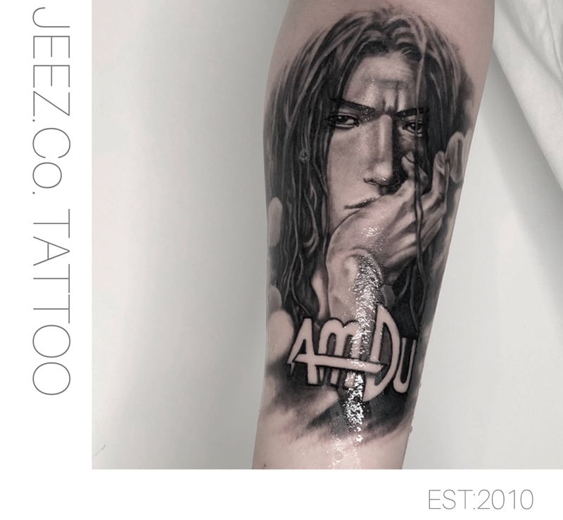 三井寿纹身图片_手臂欧美写实纹身图案