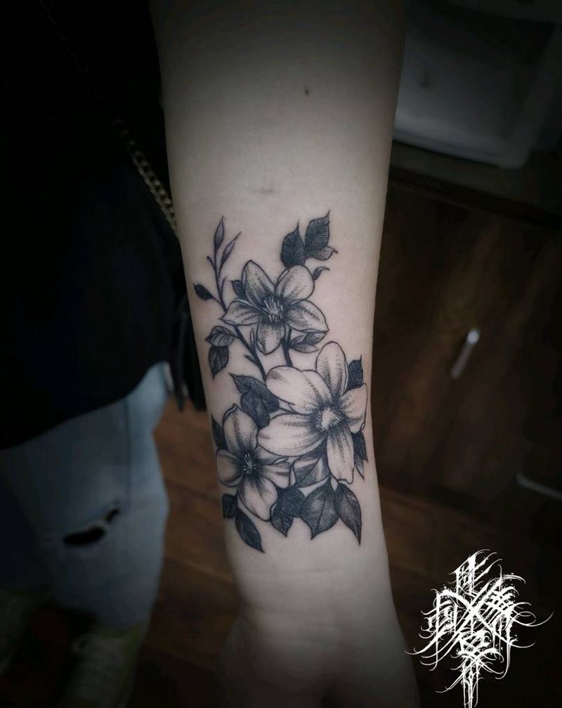 素花，小浩作品纹身图片_手臂素花纹身图案