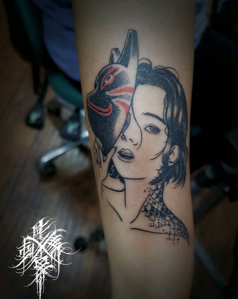 胎记遮盖纹身图片_手臂老传统纹身图案