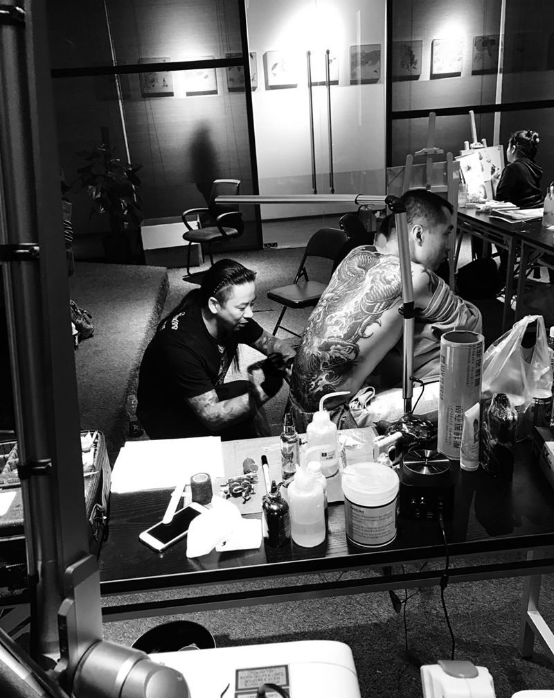 只有工作才踏实纹身图片_手稿成品插画国画习俗传统欧美清新肖像纹身图案