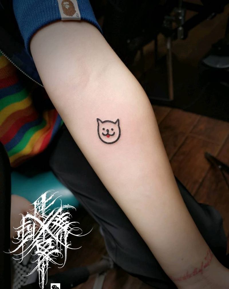 中华田园犬纹身图片_手臂小清新纹身图案