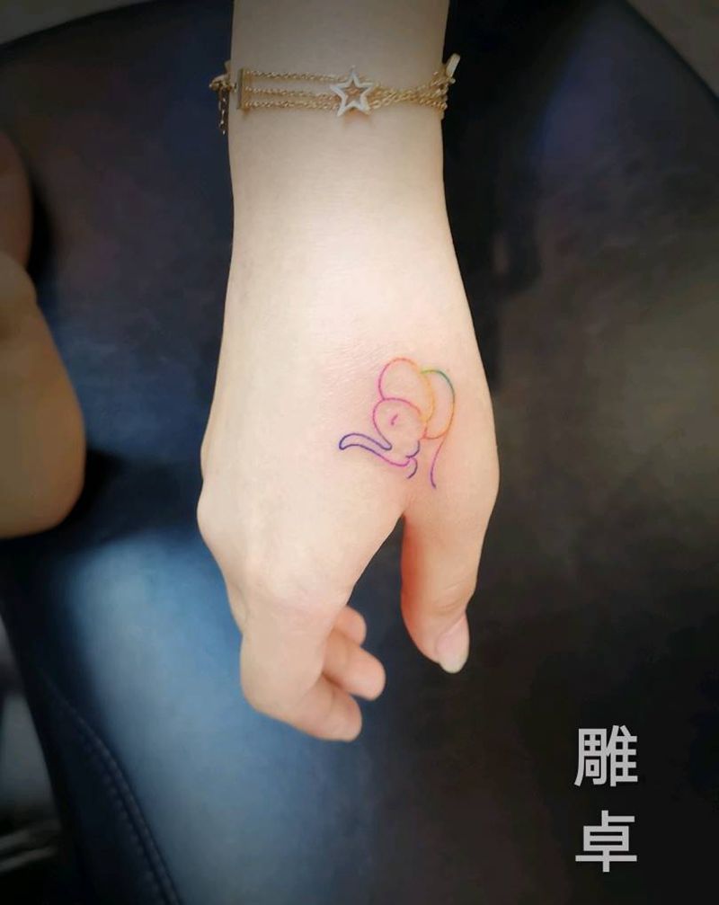 小象纹身图片_手部象纹身图案