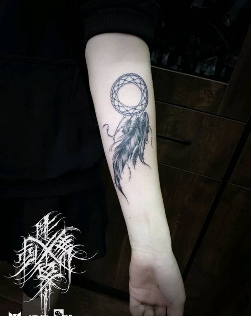 捕梦网纹身图片_手部手臂几何图腾捕梦网纹身图案