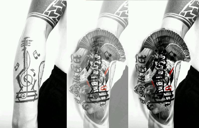 遮盖纹身图片_欧美写实纹身图案