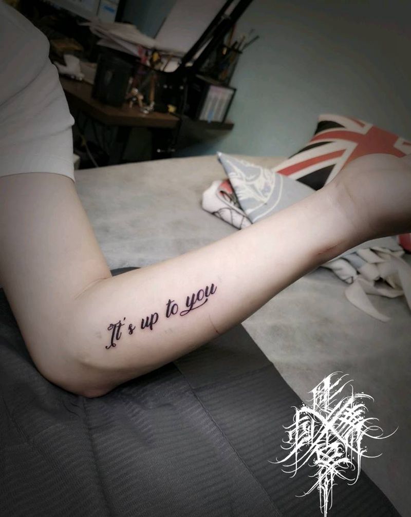 英文小清新纹身图片_手臂花体字纹身图案