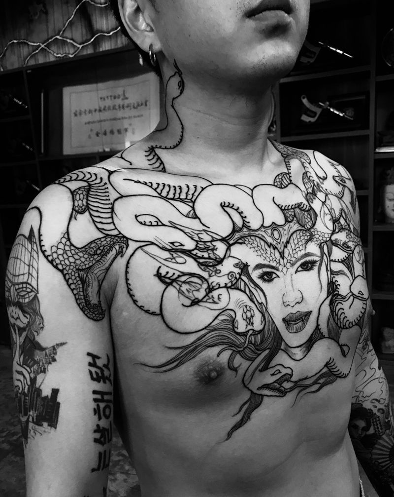 忙忙碌碌每一天纹身图片_成品手稿插画手部颈部胸部腹部脚部写实清新纹身图案