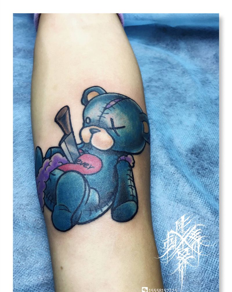 小熊纹身图片_手臂New SchoolOld School小熊纹身图案