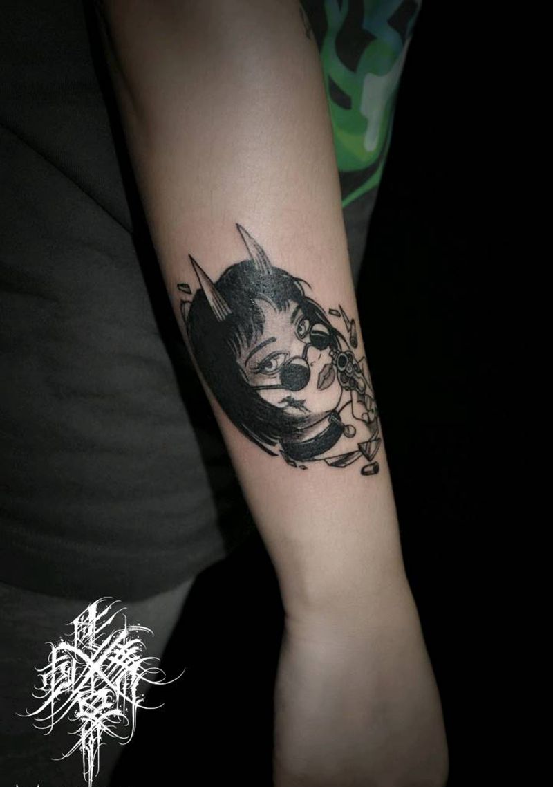 小清新纹身图片_手臂Old SchoolNew School小清新手枪纹身图案