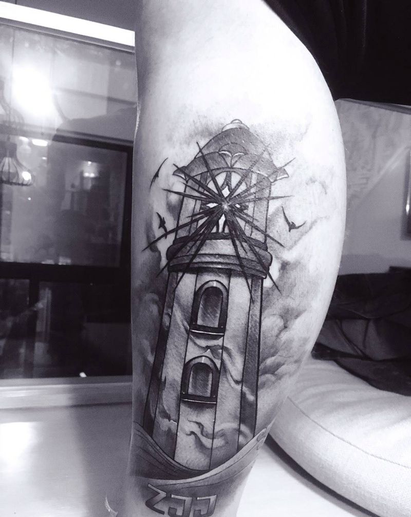 灯塔纹身图片