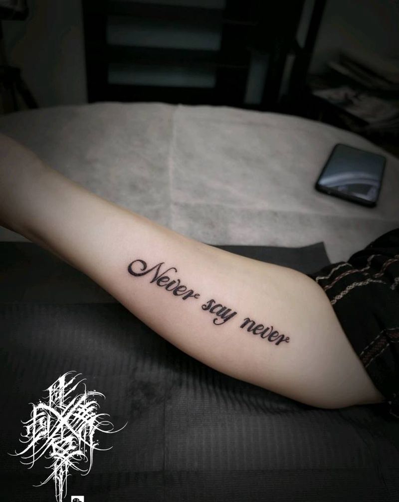 英文小清新纹身图片_手臂花体字纹身图案