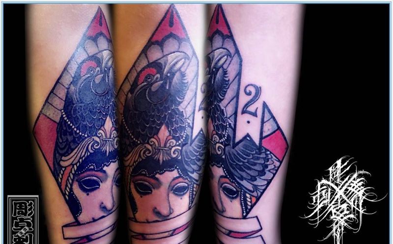 newschool纹身图片_手臂New School假面纹身图案