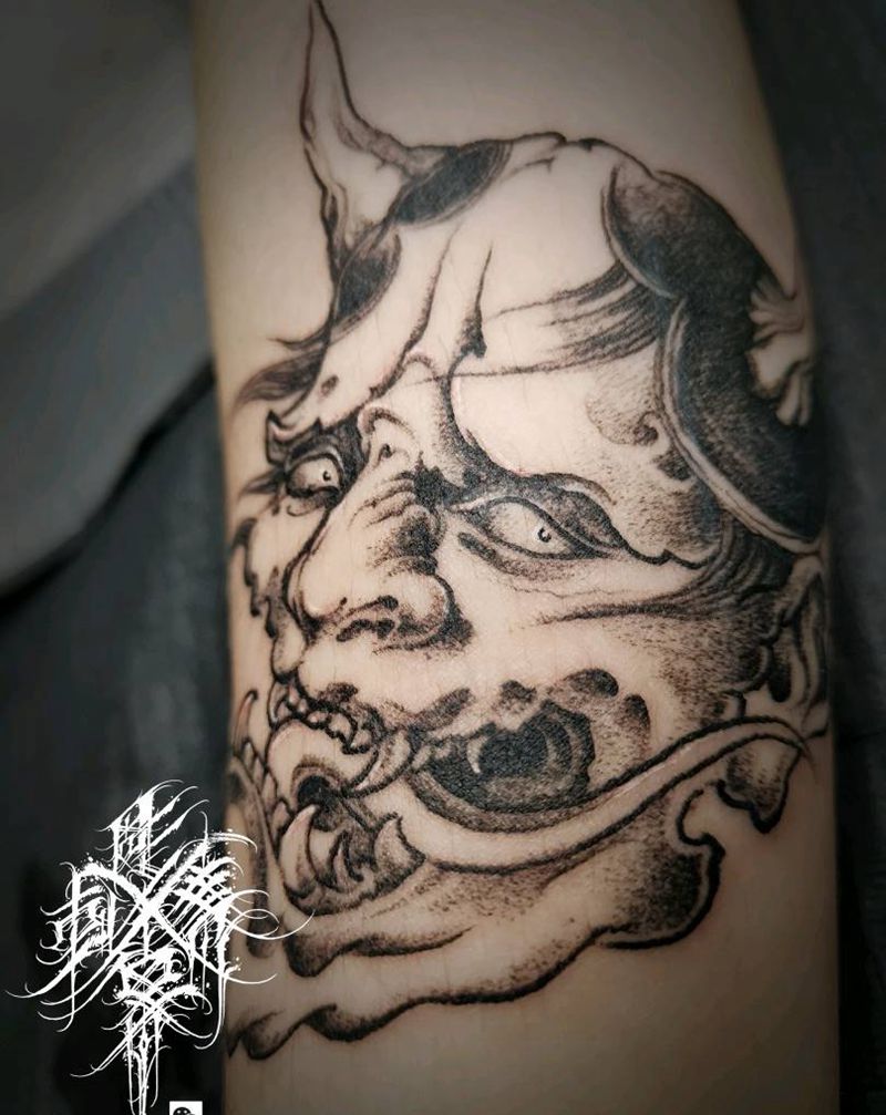 般若纹身图片_手臂新传统般若纹身图案