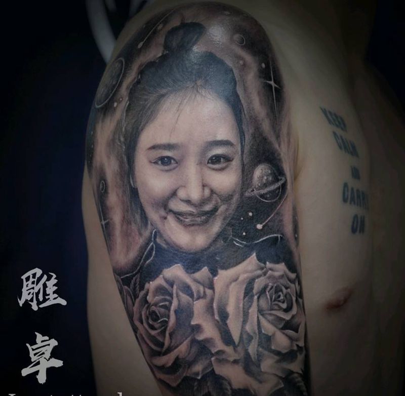 人物写实纹身图片_手臂欧美写实纹身图案