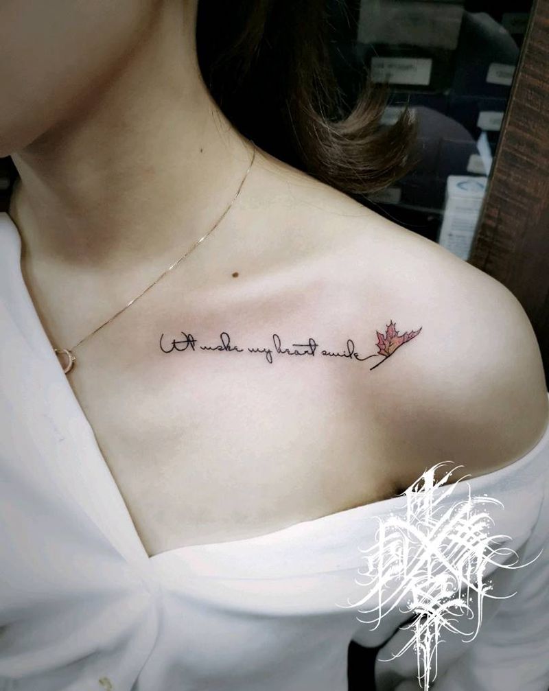 锁骨小清新纹身图片_肩部胸部锁骨小清新纹身图案