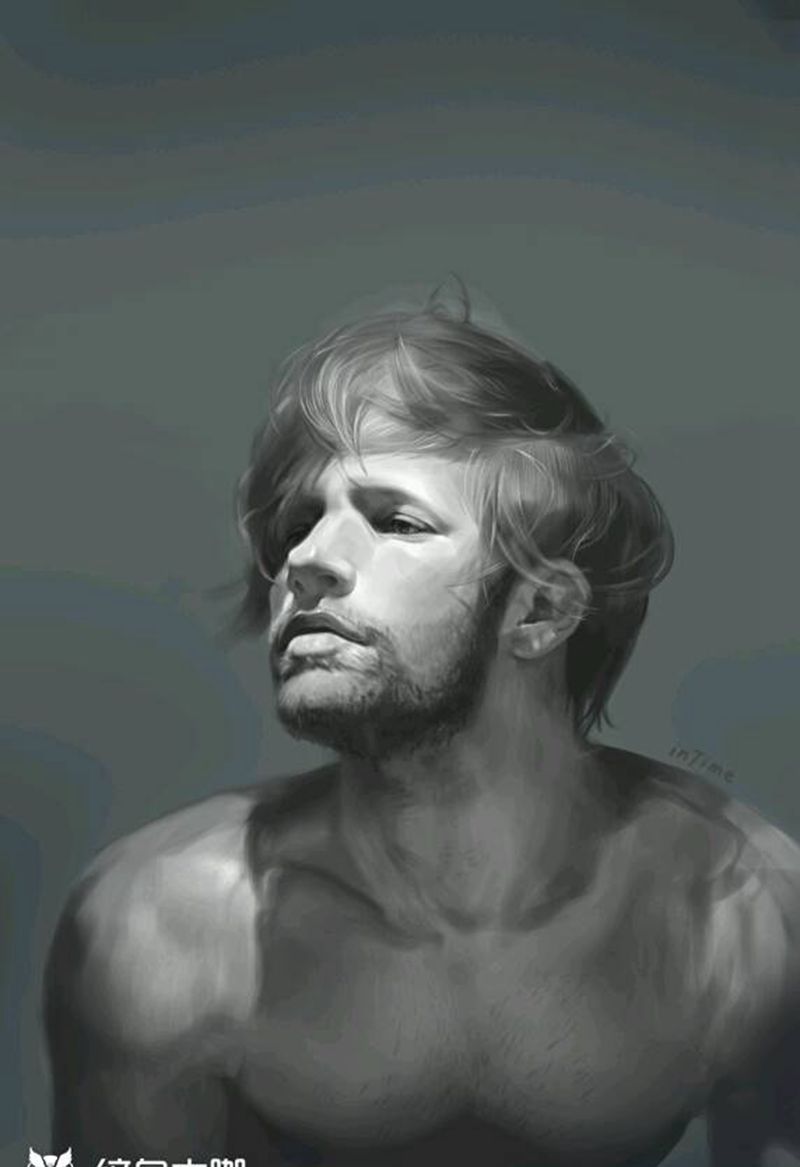 素描男练习纹身图片