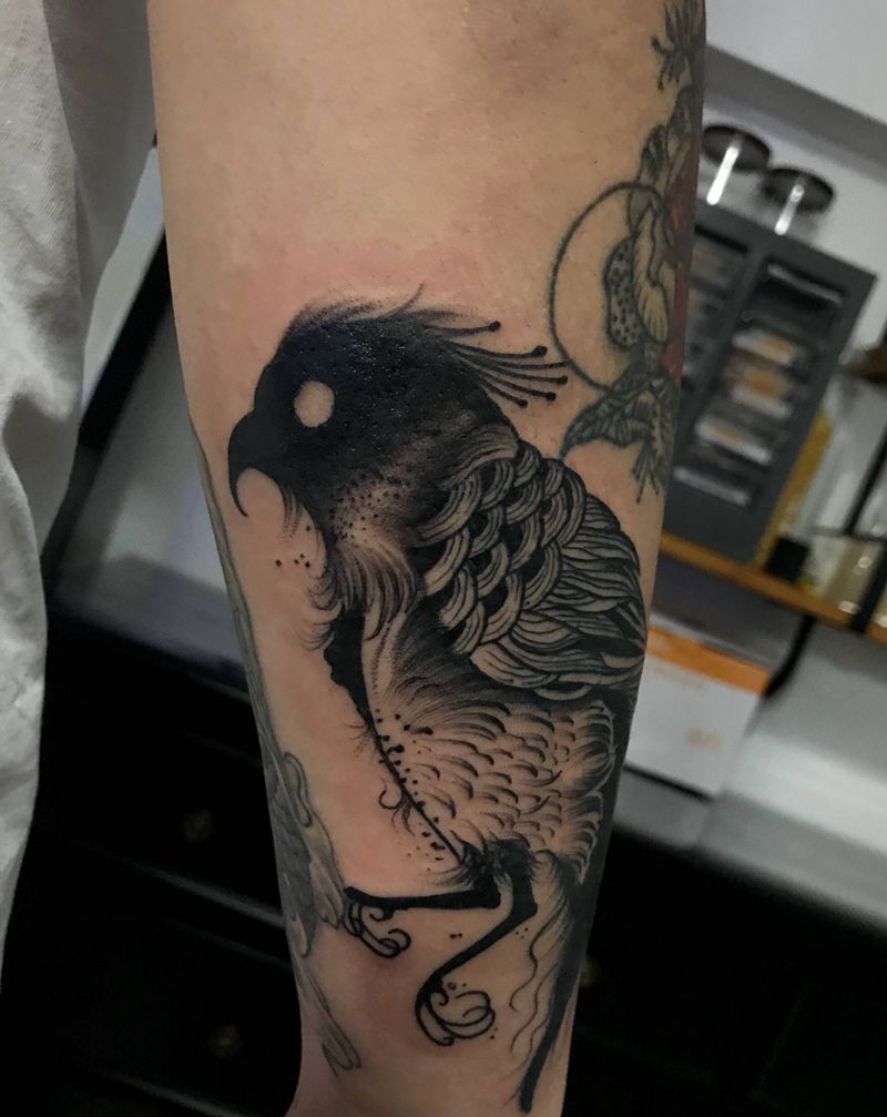 暗黑鸟类纹身图片_成品手臂手部欧美鬼神动物宗教暗黑系纹身图案