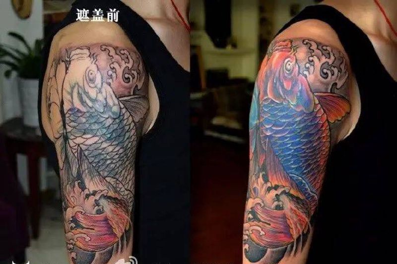 遮盖狼头纹身图片