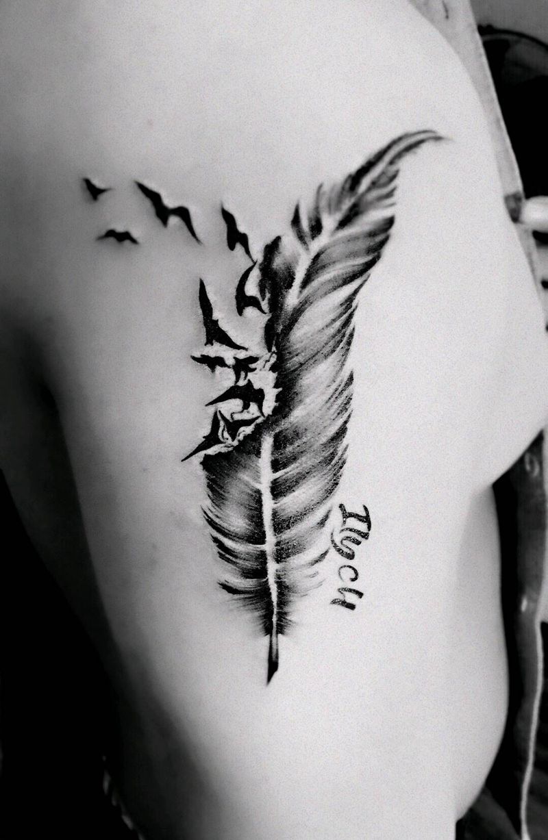 羽毛纹身图片