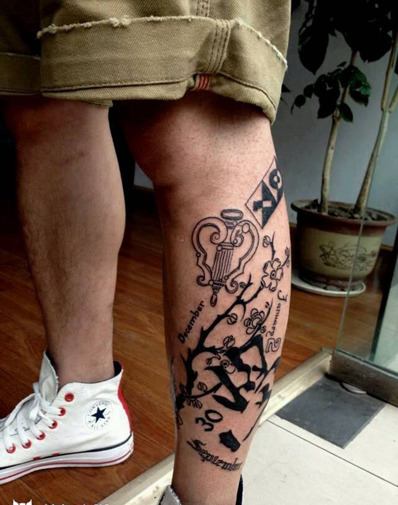 小腿纹身纹身图片