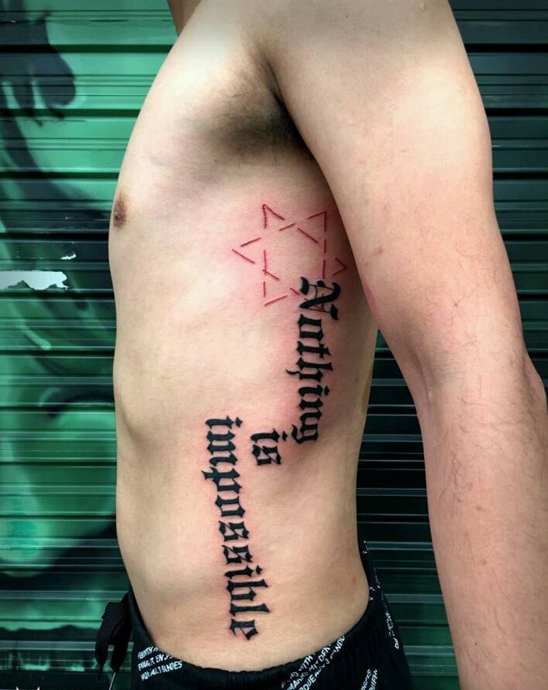 哥特字纹身图片