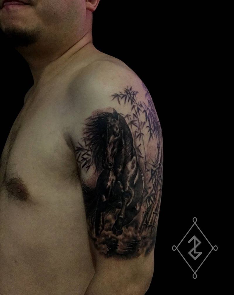 写实马纹身纹身图片_成品手臂欧美写实动物欧美写实纹身图案