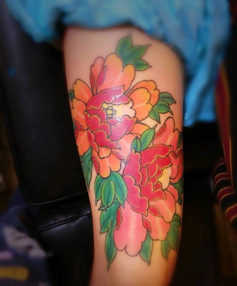 花   腿纹身图片