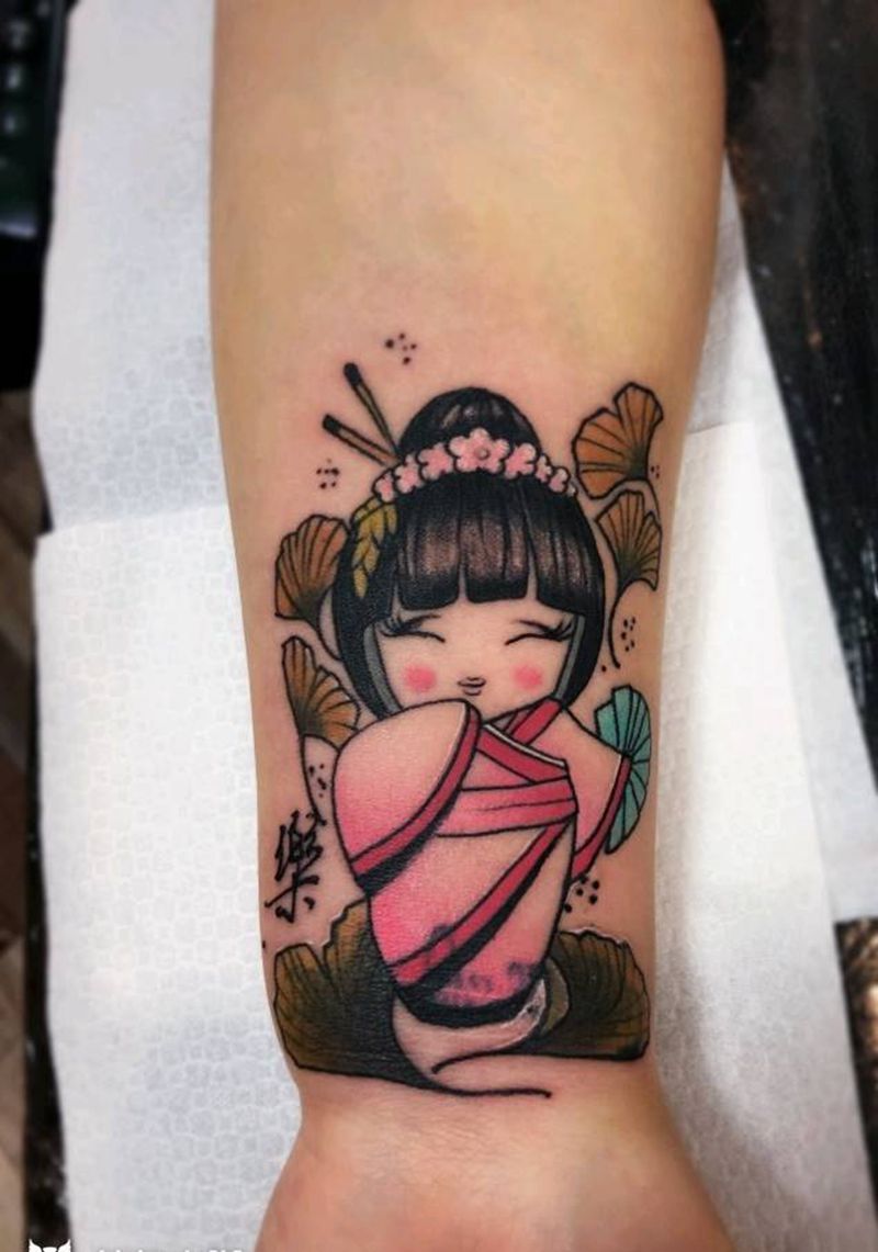 艺妓纹身纹身图片_手臂欧美写实艺妓纹身图案