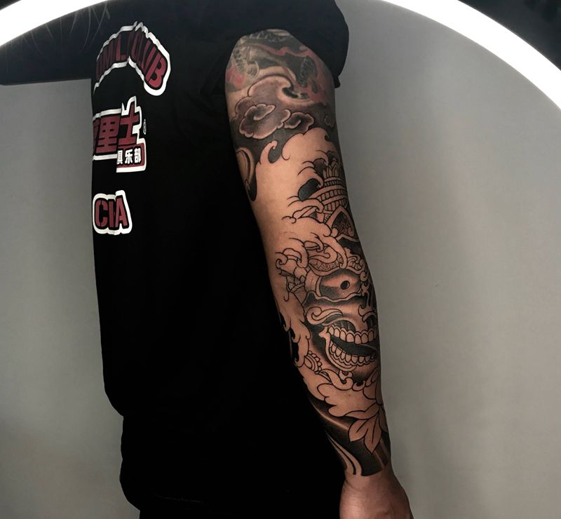 传统花臂-Lisa作品纹身图片_手臂新传统老传统纹身图案