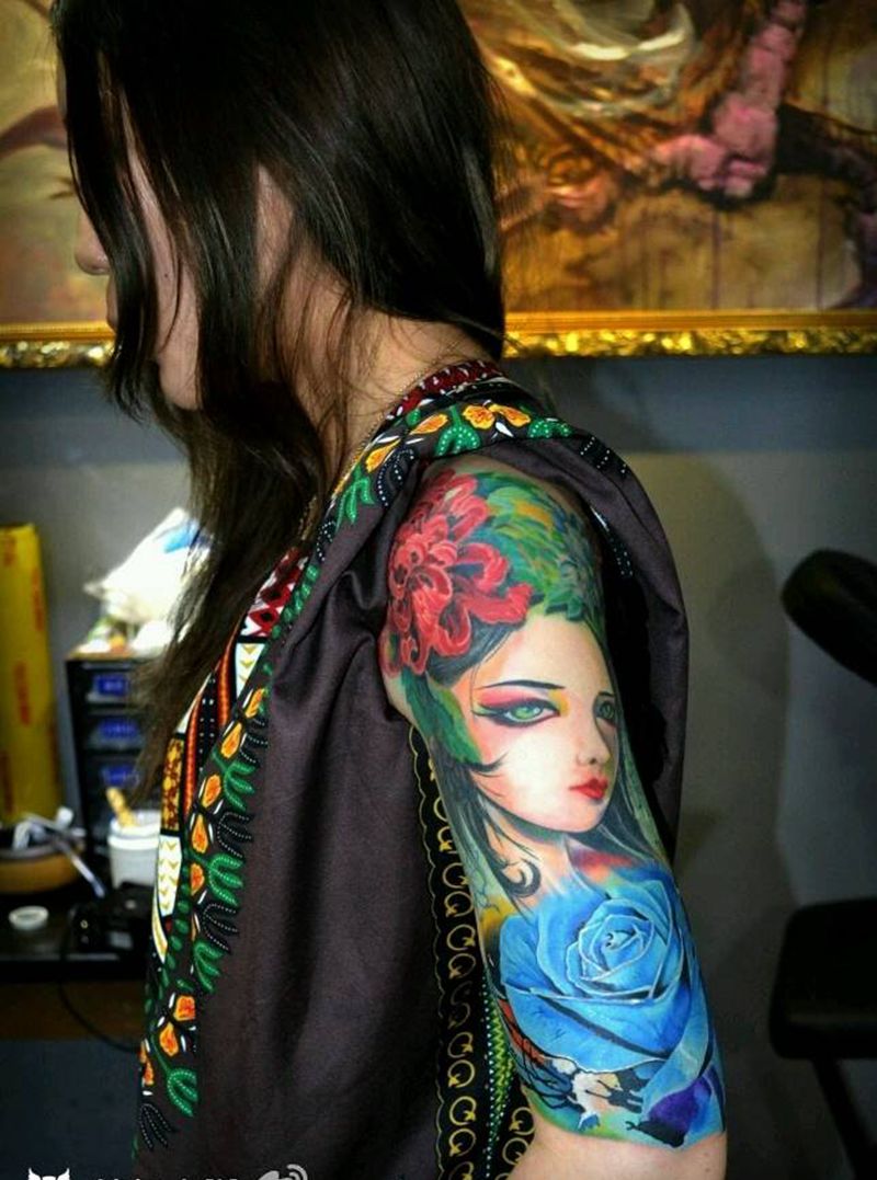 美女纹身 艺妓纹身纹身图片