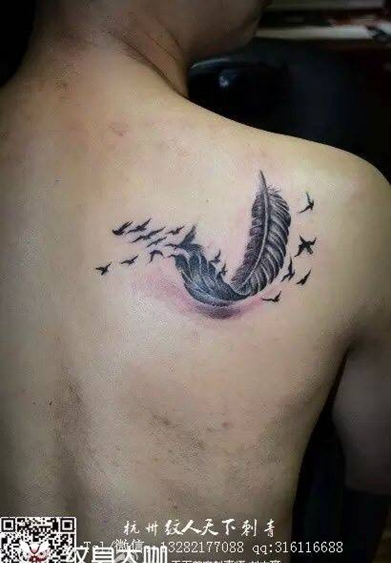 羽毛纹身图片