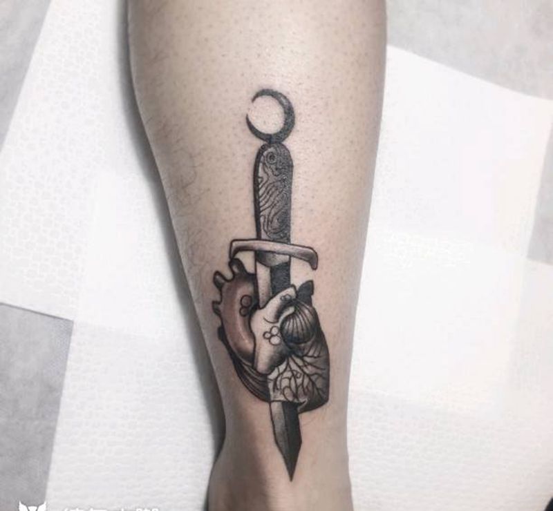 个性纹身纹身图片_腿部纹身图案