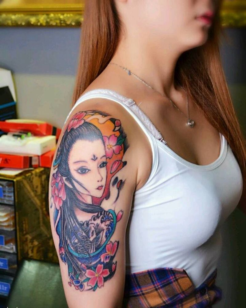 美女纹身   艺妓纹身纹身图片