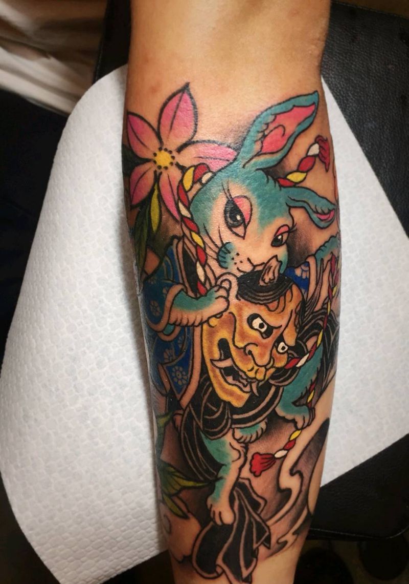 兔子   般若纹身图片