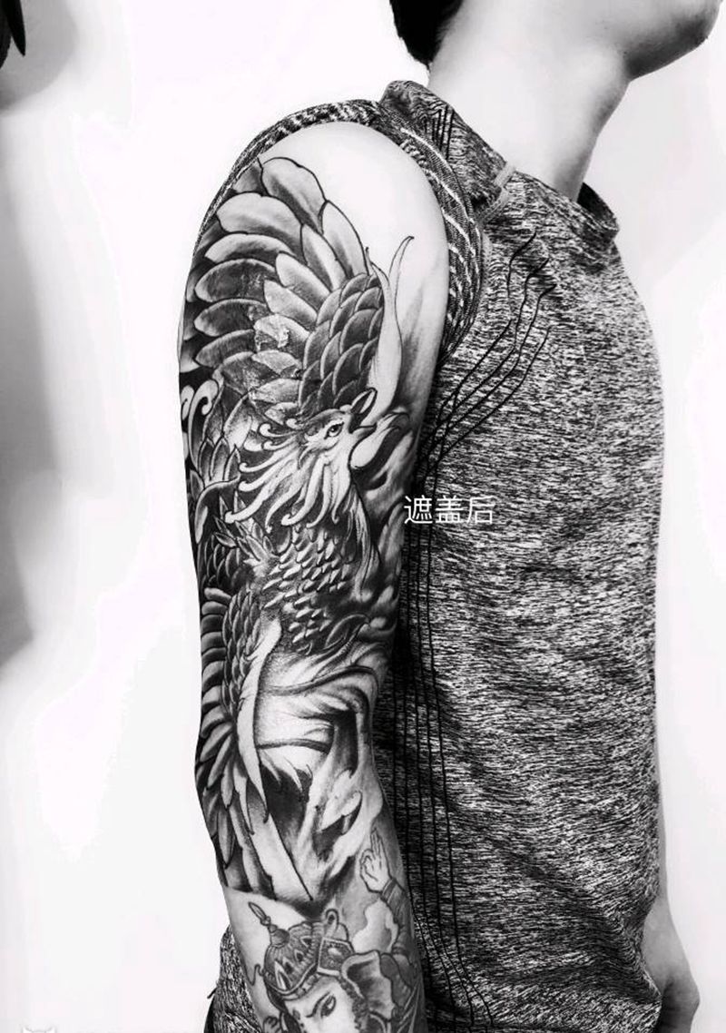 遮盖纹身   花臂纹身纹身图片_手臂新传统花臂纹身图案