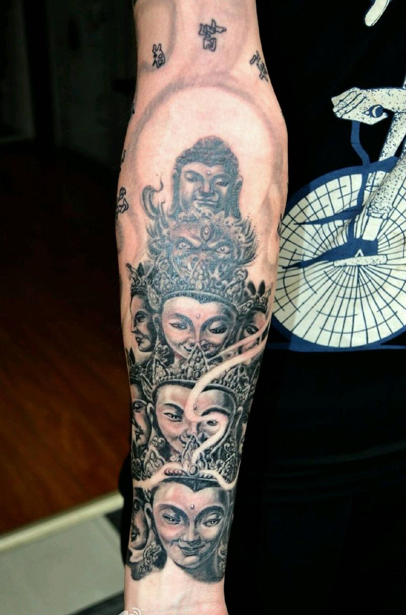 十一面佛纹身图片