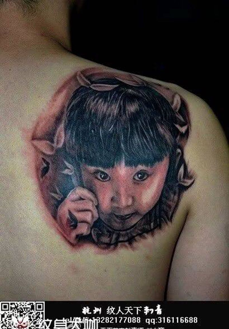 女儿的照片纹身图片
