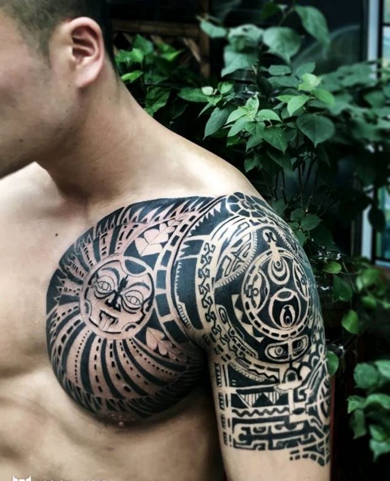 图腾半甲纹身纹身图片