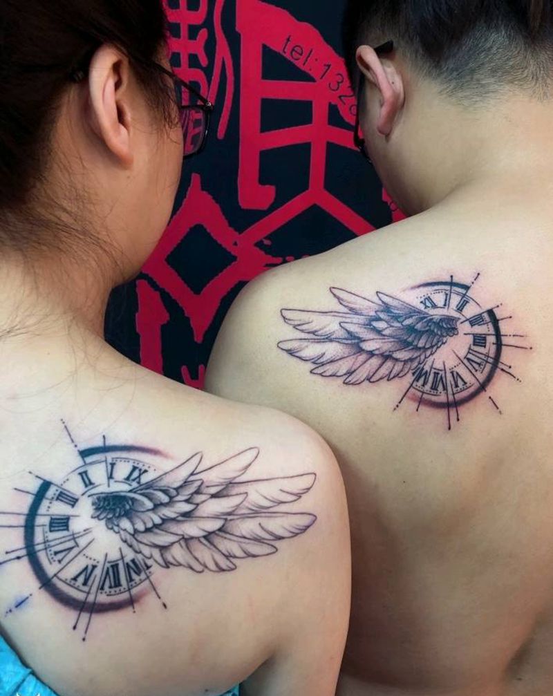 情侣纹身纹身图片_肩部纹身图案