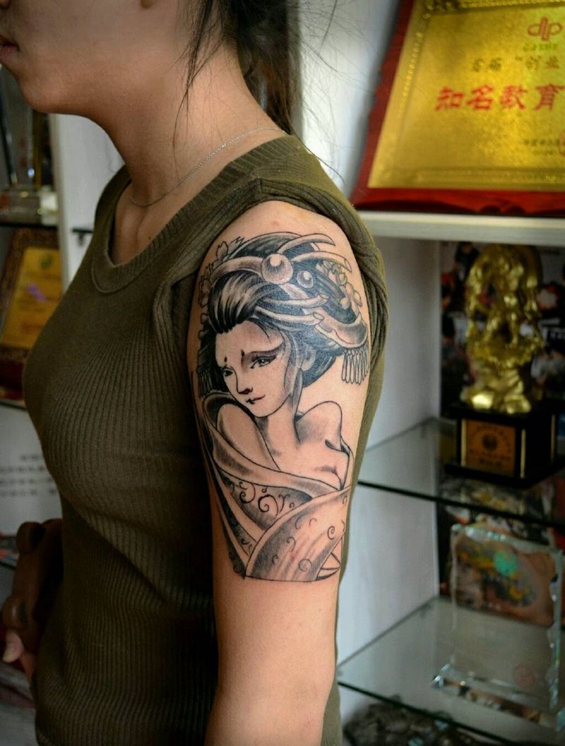 美女纹身  艺妓纹身纹身图片
