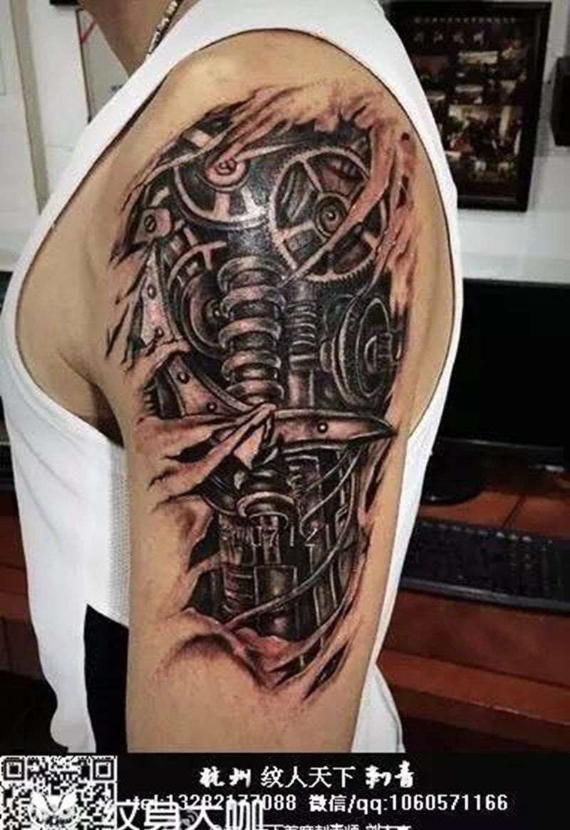 机械臂纹身图片