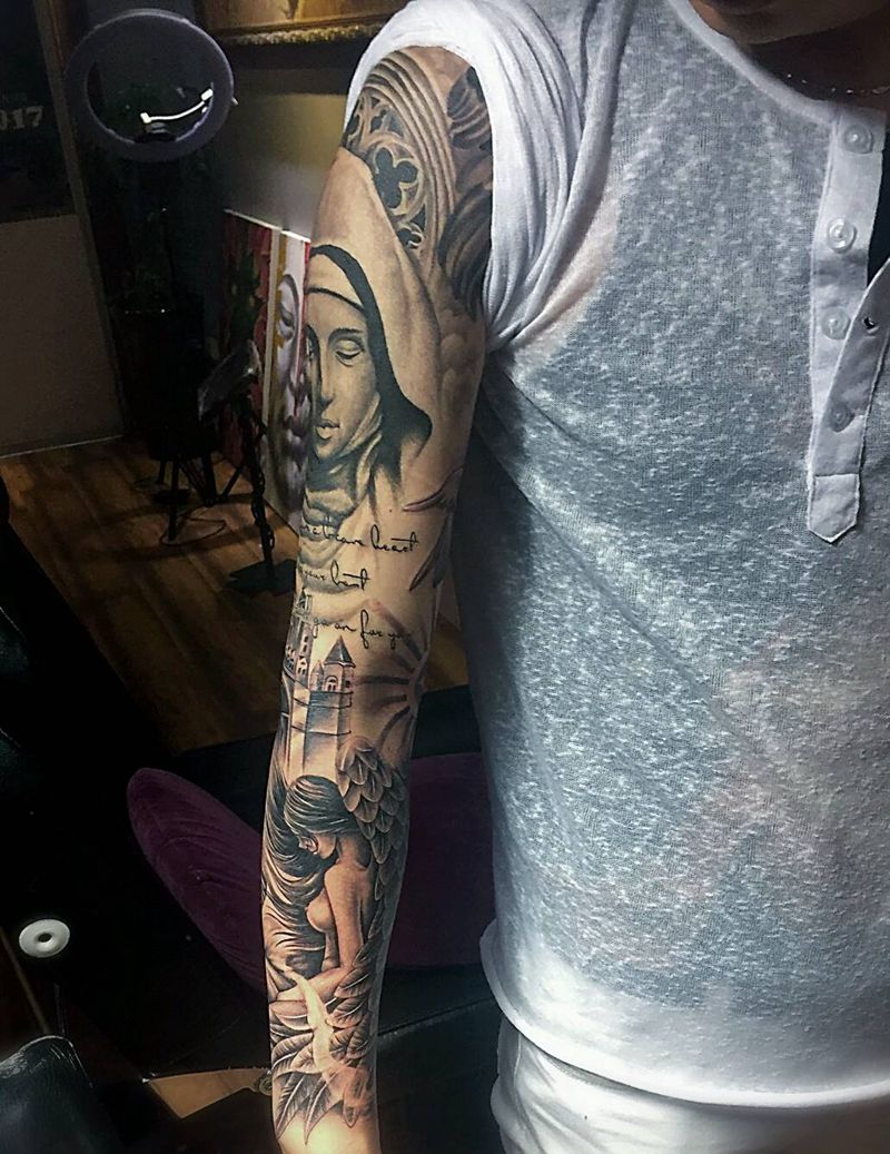 手臂纹身    天使纹身图片