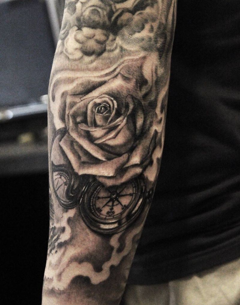 花臂局部纹身图片_成品手臂欧美原创欧美素描欧美写实纹身图案