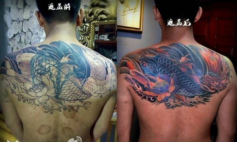 遮盖纹身图片