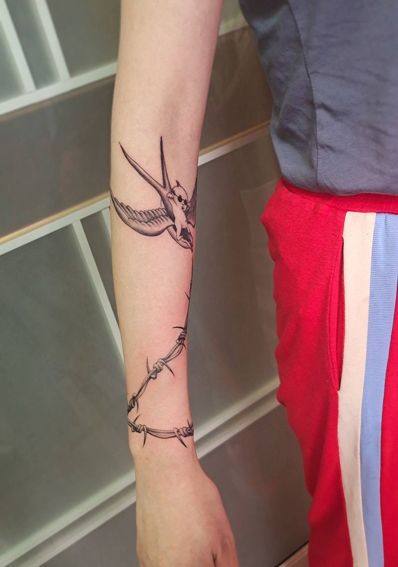 有意思的花臂纹身图片_手臂老传统花臂纹身图案