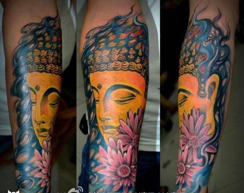 佛 包小臂纹身图片