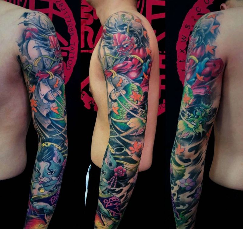 花臂纹身纹身图片_手臂欧美写实纹身图案