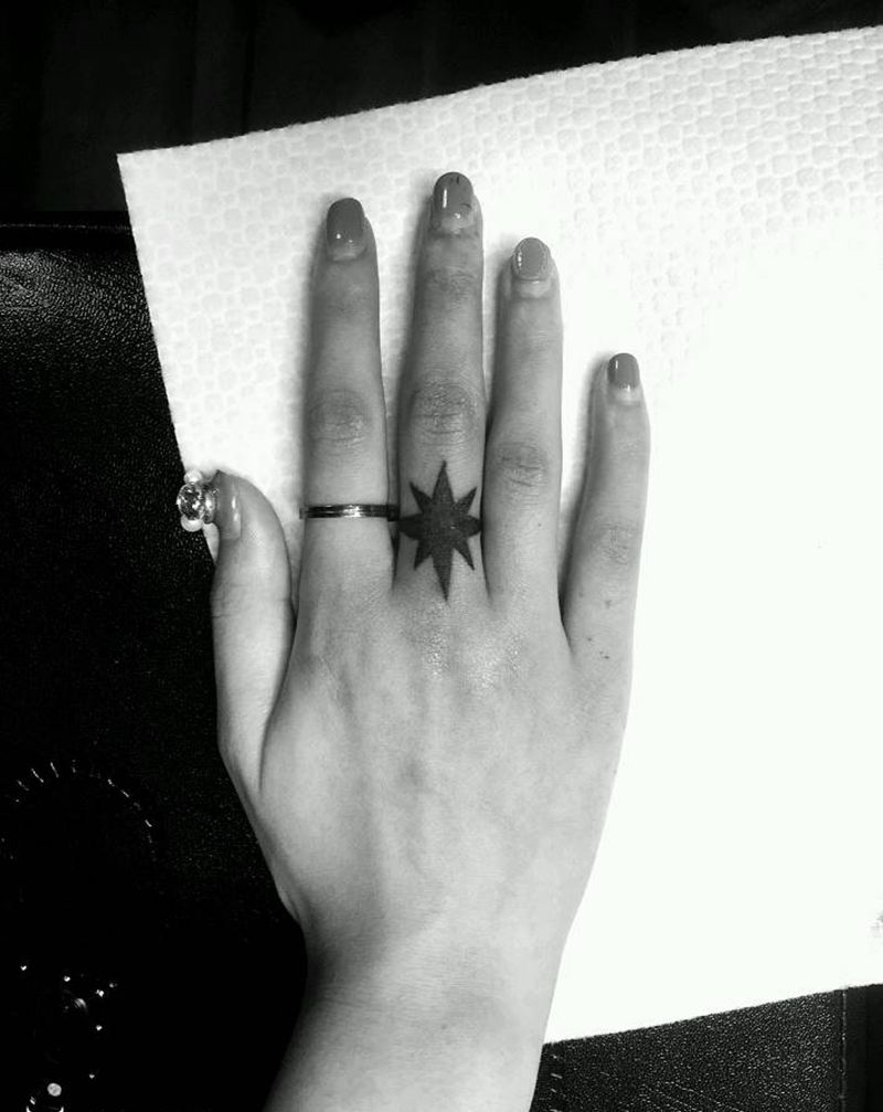 手指纹身纹身图片