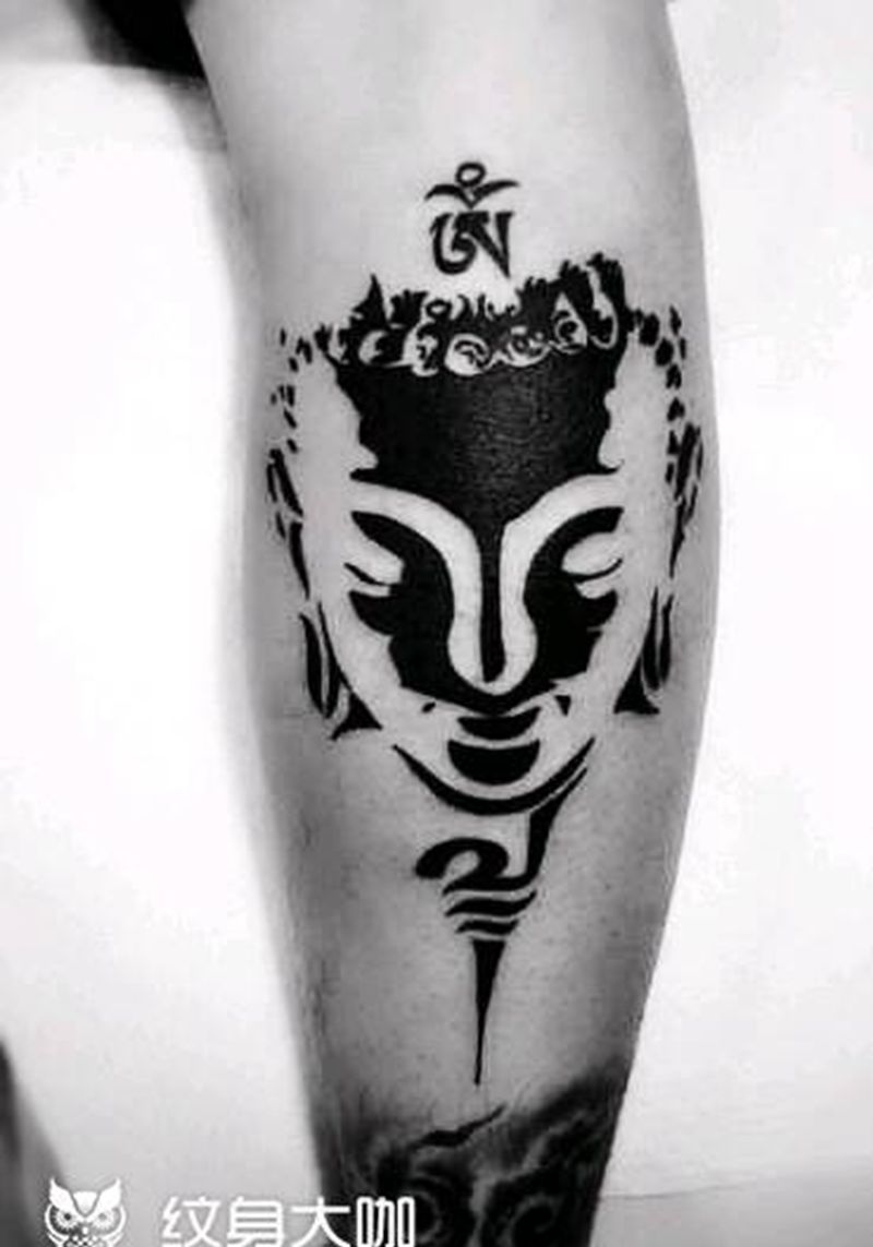 小腿纹身纹身图片_腿部纹身图案