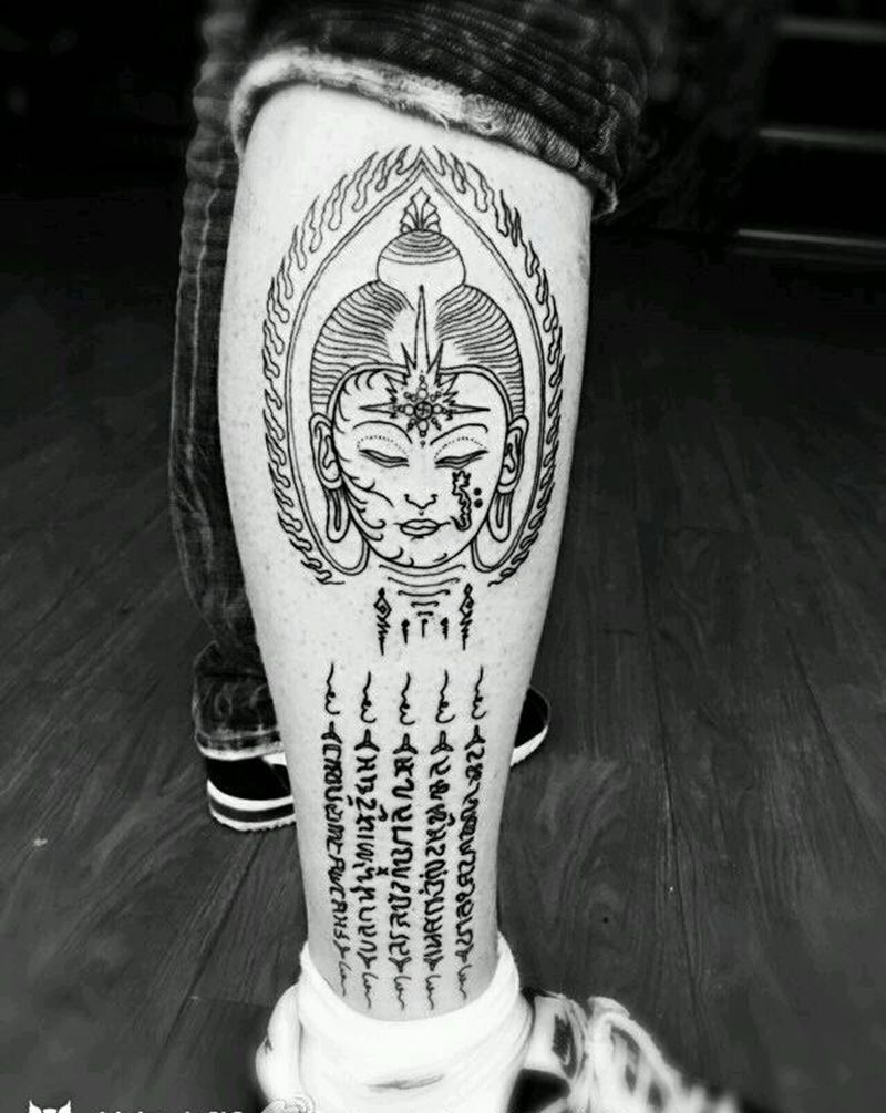 佛  五条经文纹身图片